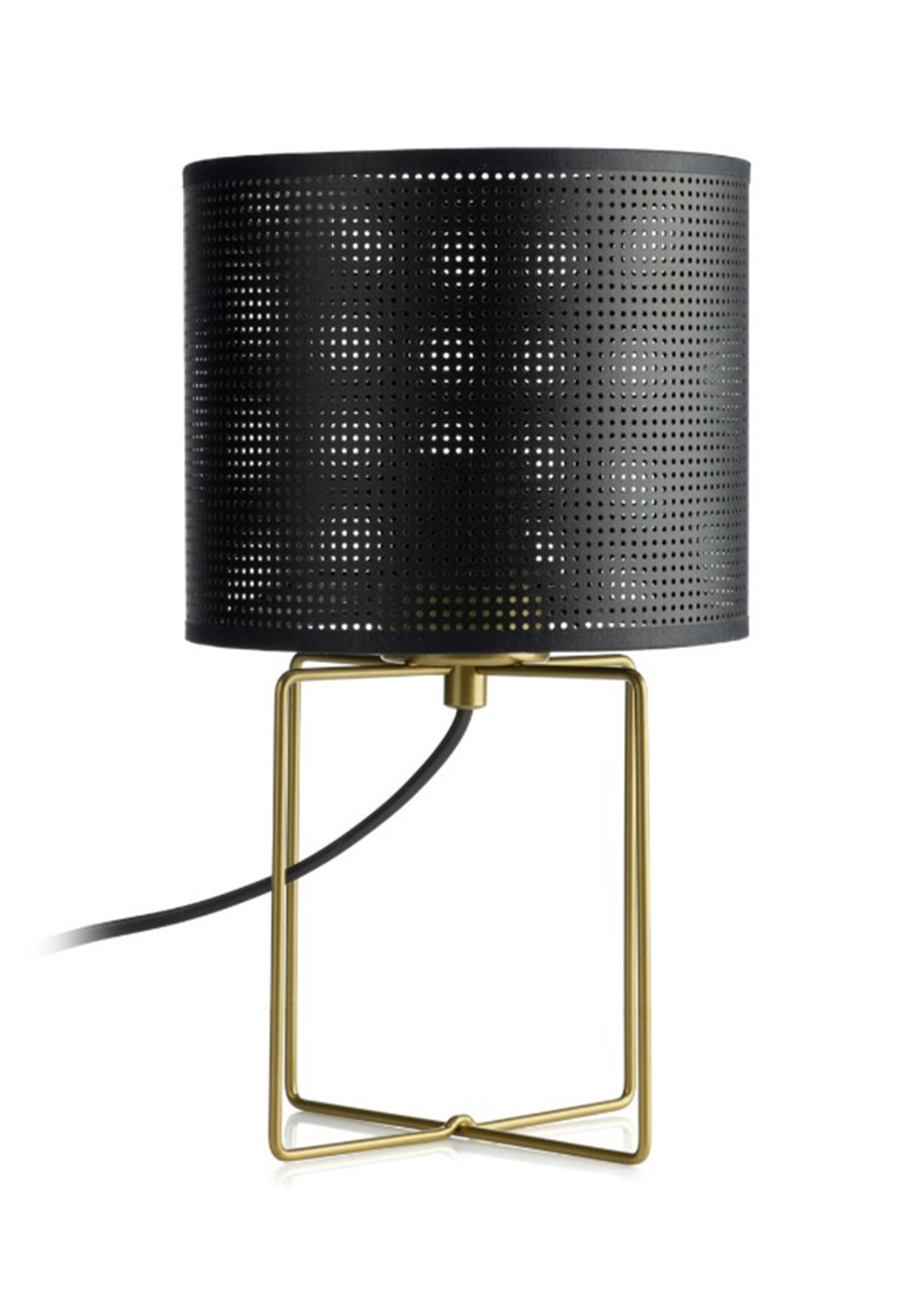 Lampa stołowazłoty mat-czarna Loft shade 1xE27x15W wys:31cm Luminex