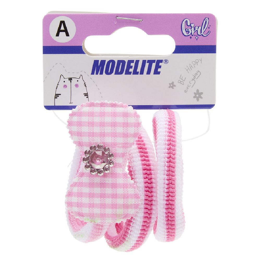 élastique enfant rose et blanc x3