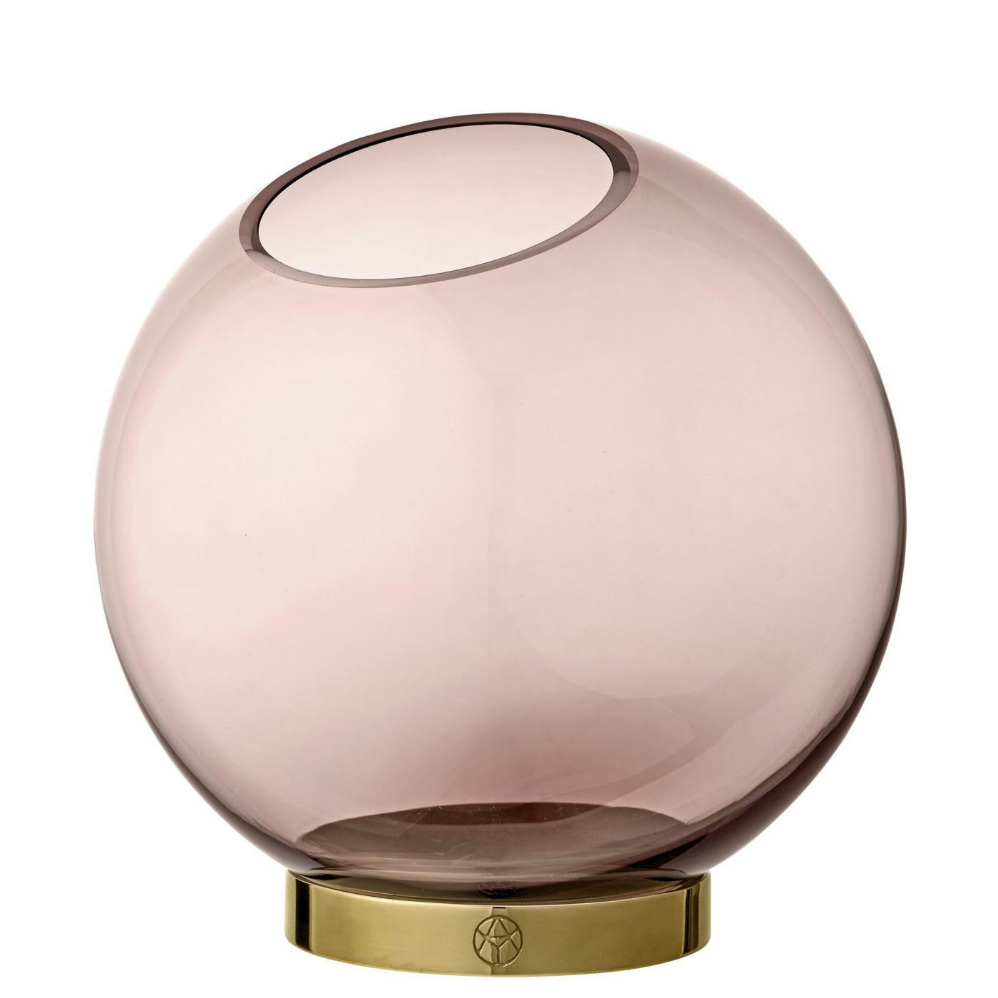 GLOBE - Vase globe verre et laiton medium D16cm