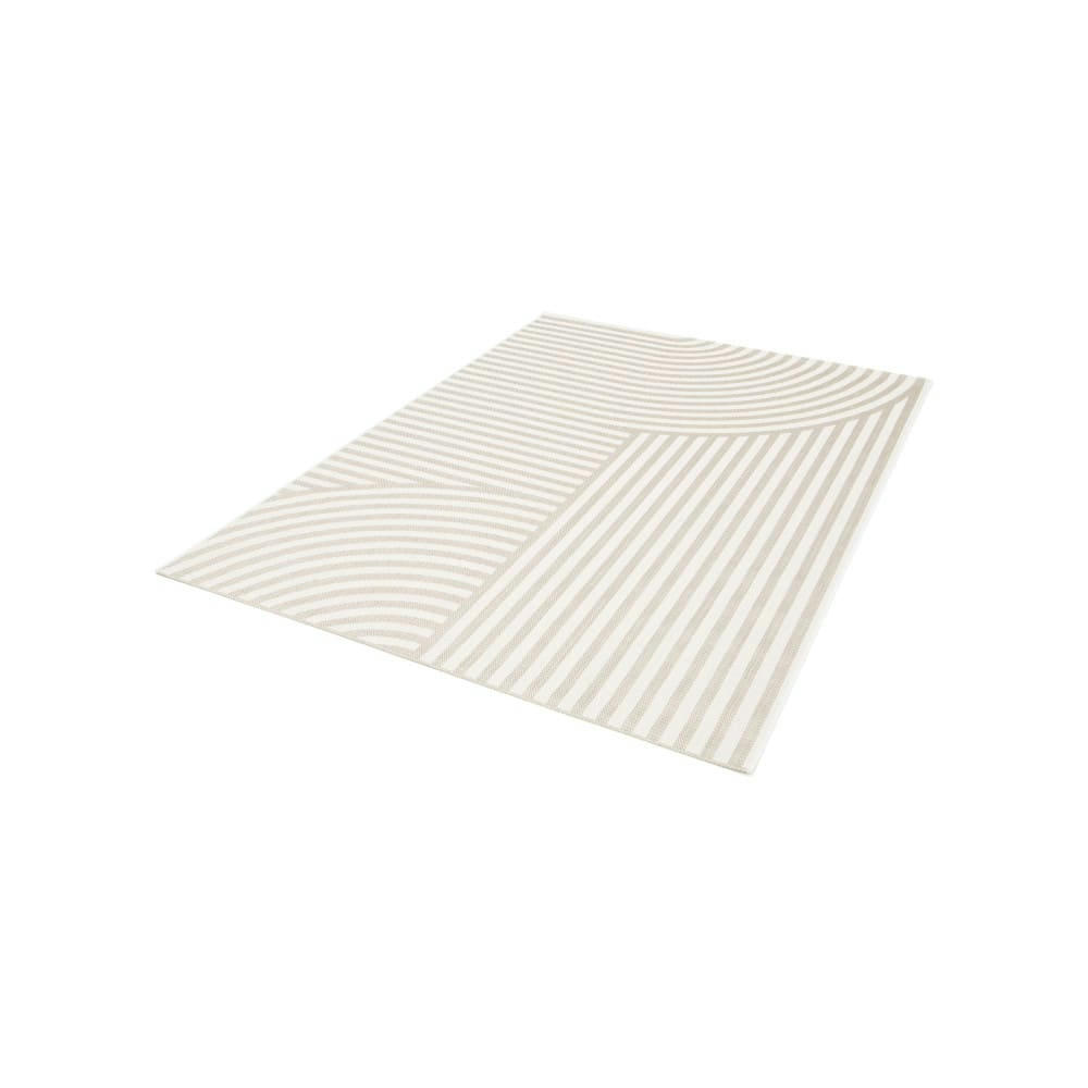 BIZANA - Tapis d'extérieur à motif géométrique beige 120x170 cm