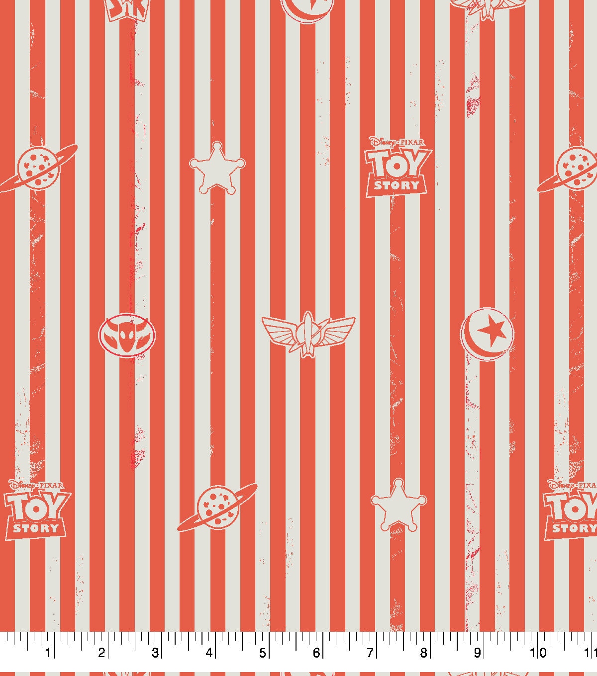 Disney Toy Story 4 Cotton Fabric Stripe