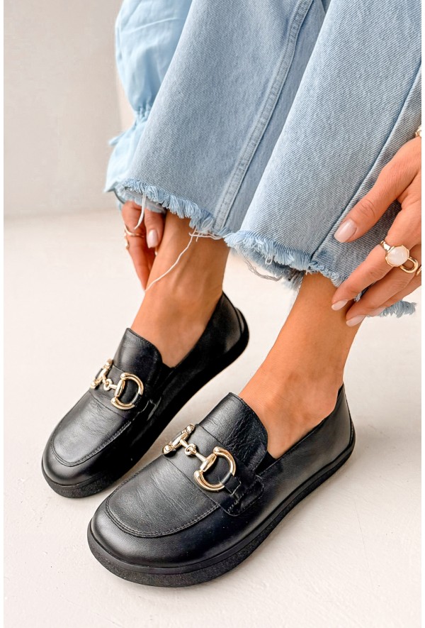 Czarne mokasyny barefoot Tirela
