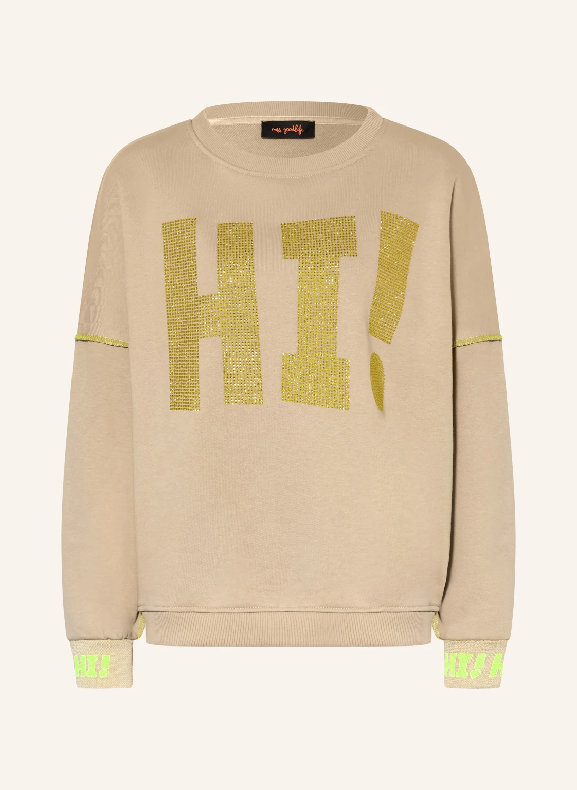 miss goodlife Oversized-Sweatshirt mit Schmucksteinen