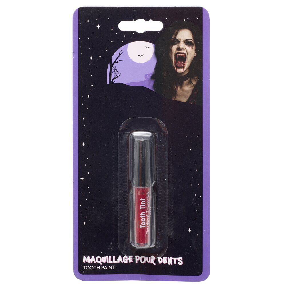 Maquillage Halloween peinture dents tube couleur (2 modèles rouge ou noir)
