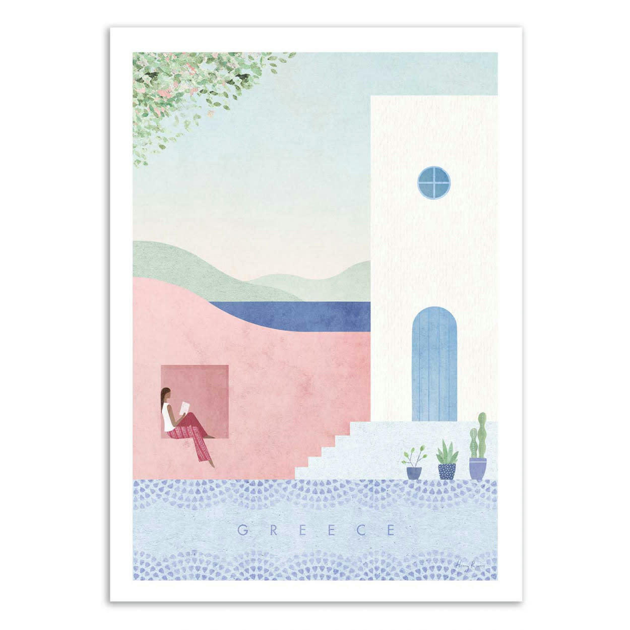 HENRY RIVERS - GREECE - Affiche d'art 30 x 40 cm