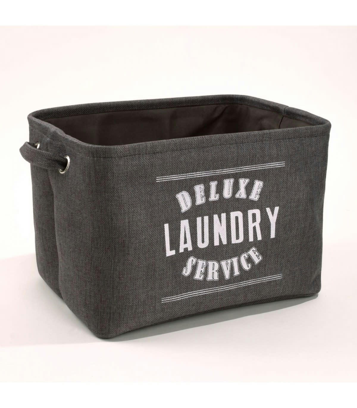 - Lot de 3 paniers à linge en toile grise