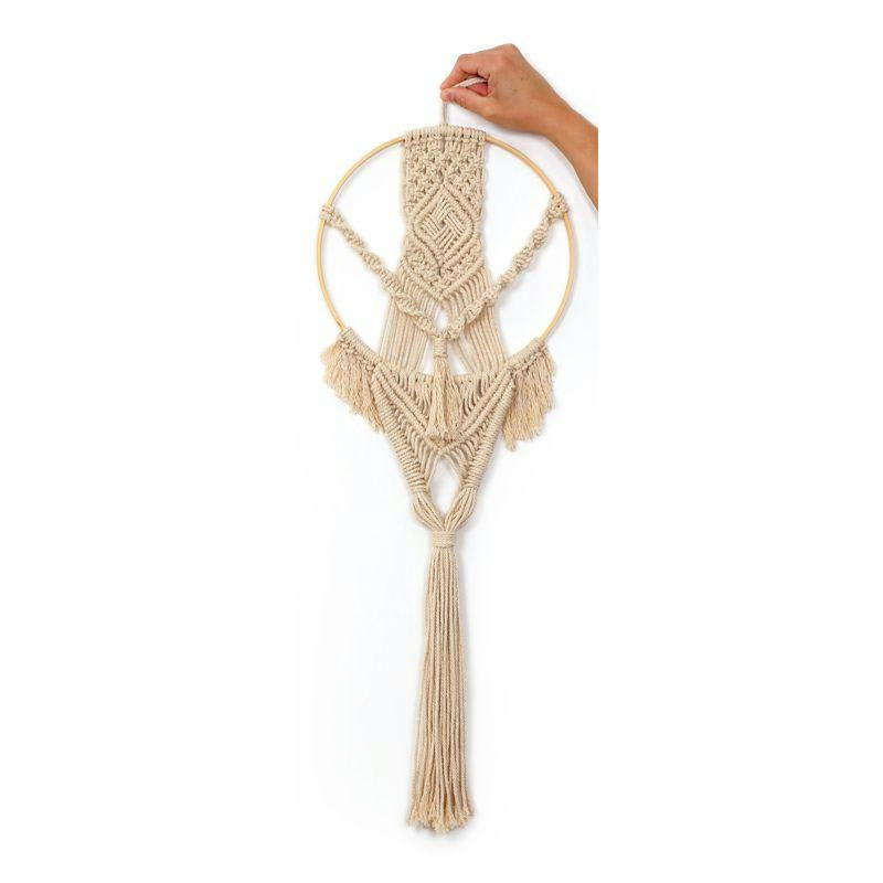 MACARAMÉ - Kit faire son macramé avec suspension cercle en bambou 70x26cm