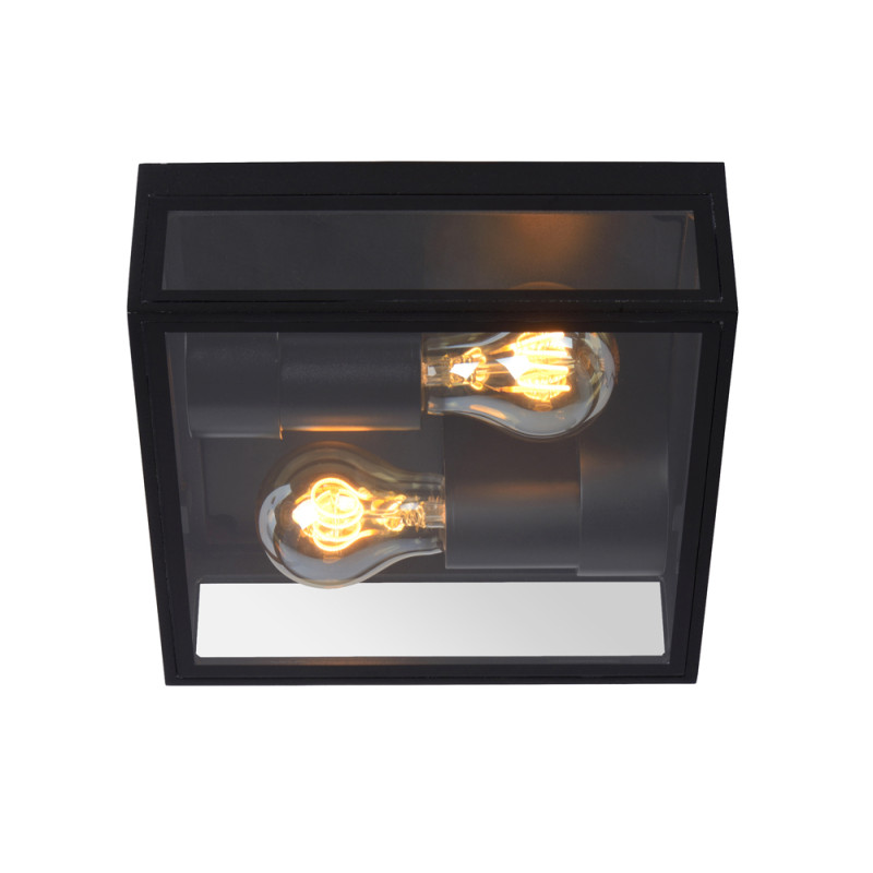 Plafonnier extérieur Dukan noir E27 2 x 15 W Lucide