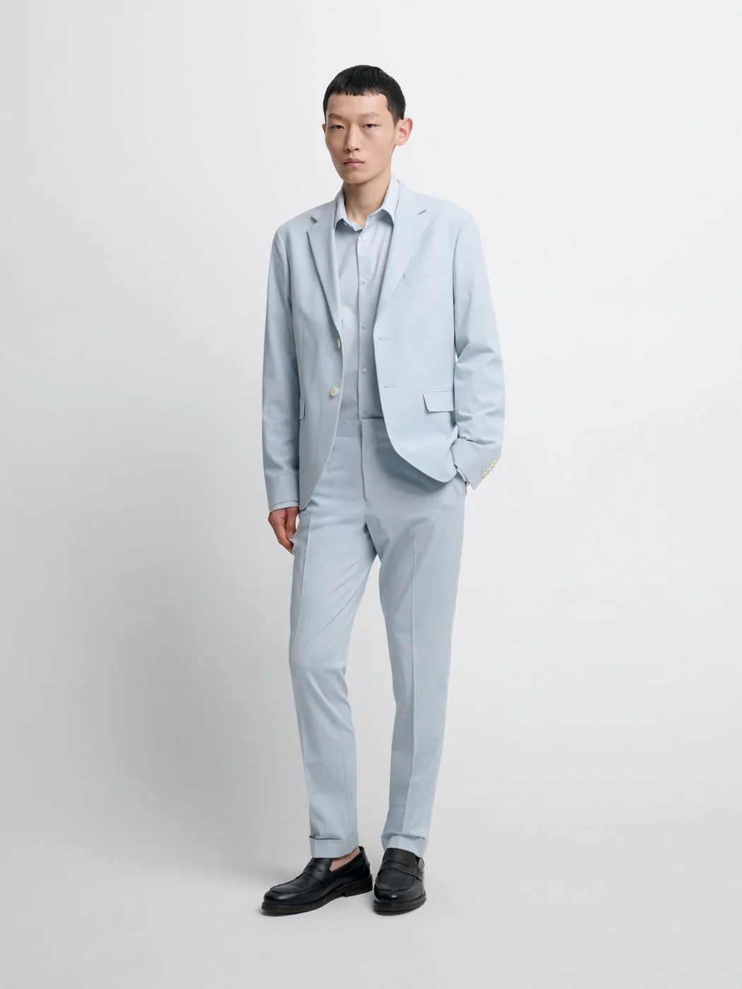 Costume 3 pièces slim bleu clair