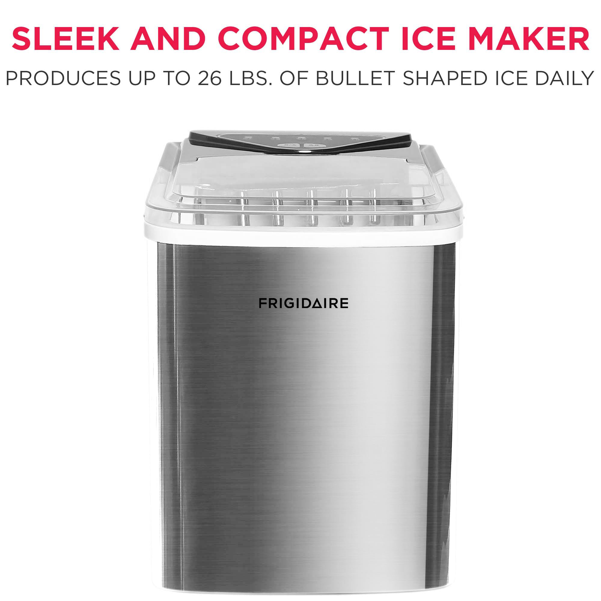 FRIGIDAIRE EFIC123-SS Countertop Ice Maker, 26 lbs Daily Output