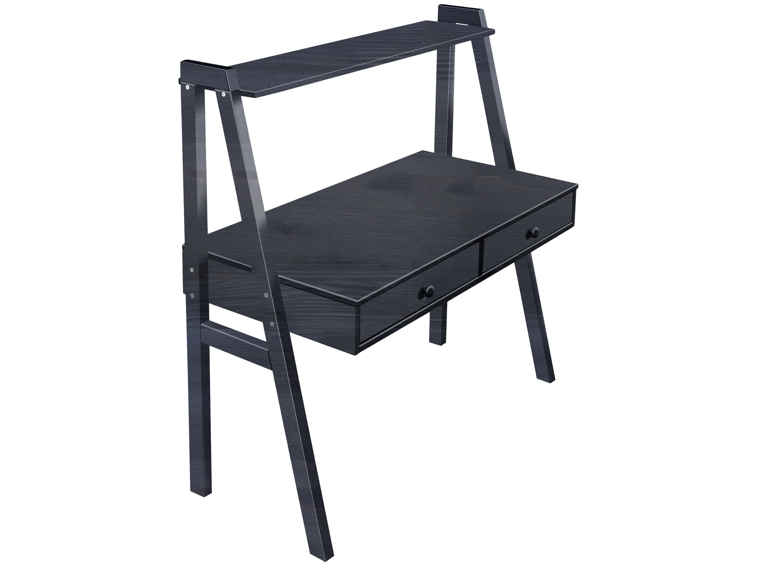 Biurko drewniane z półką SHELF, kolor antracyt