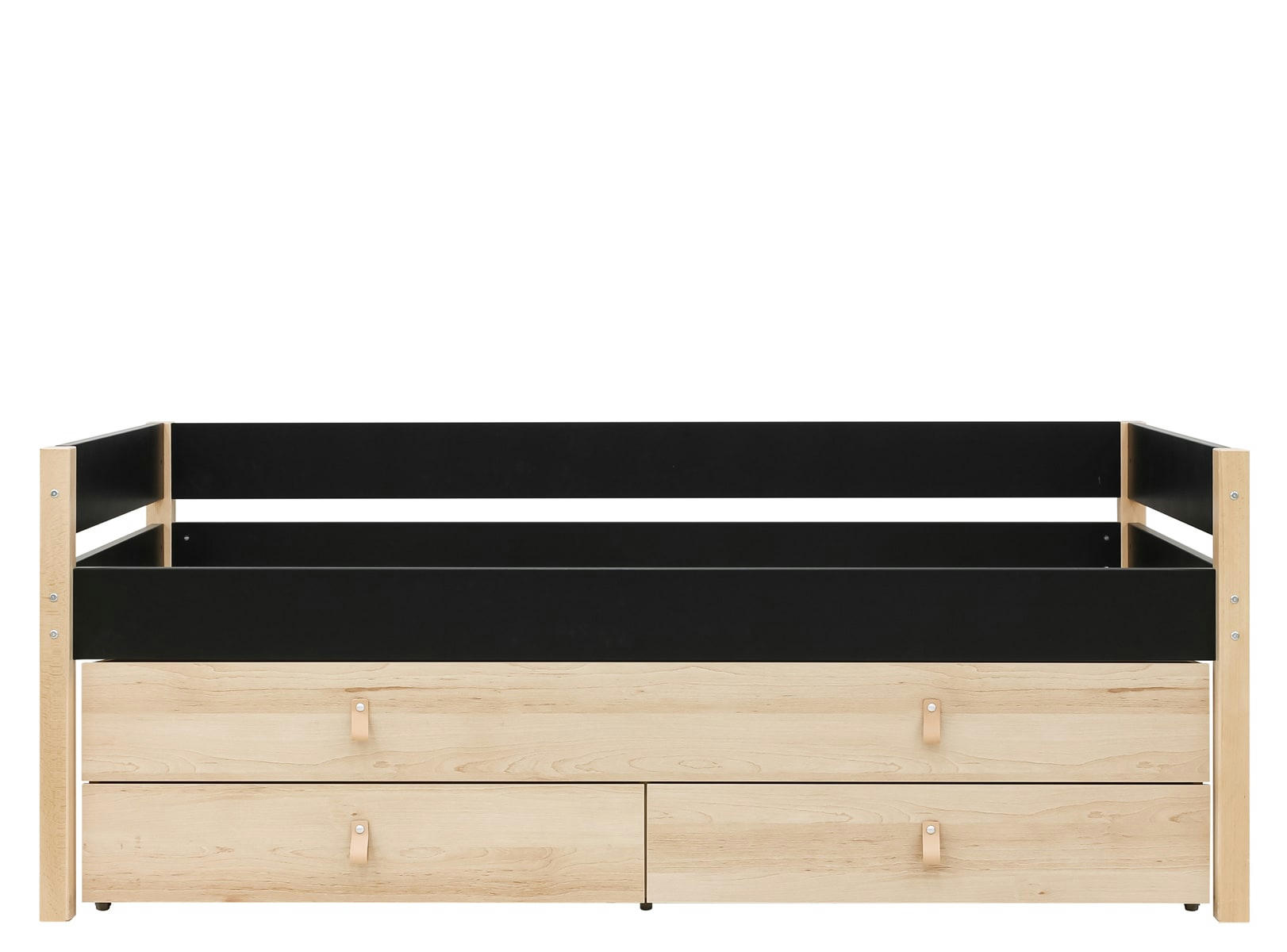 LUCAS - Lit compact 90x200 avec unité de couchage et de rangement en MDF et hê