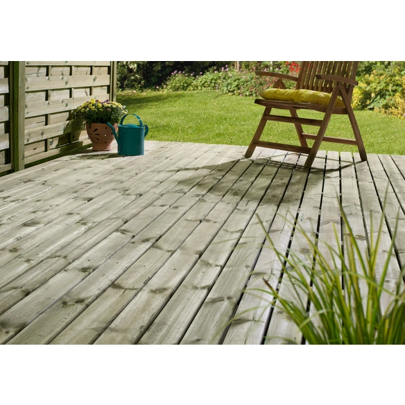 Terrassendiele, Breite: 9,5 cm, Stärke: 2 cm, kesseldruckimprägniert, 1 Stk.