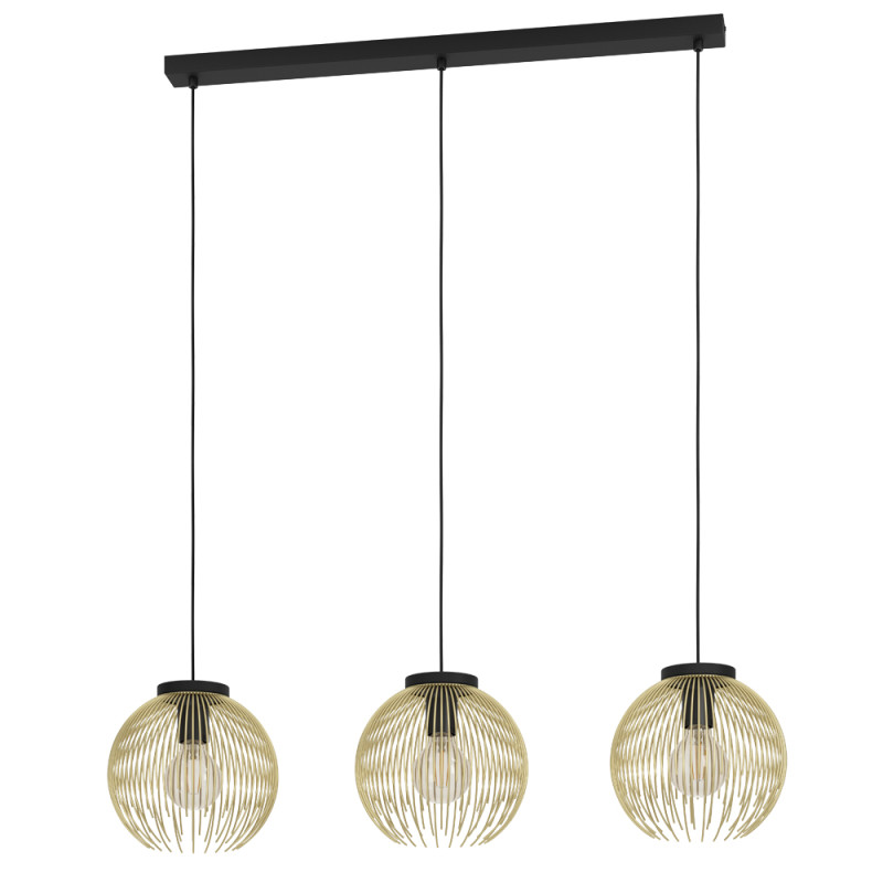Suspension Venezuela noire et or E27 3 x 40 W EGLO