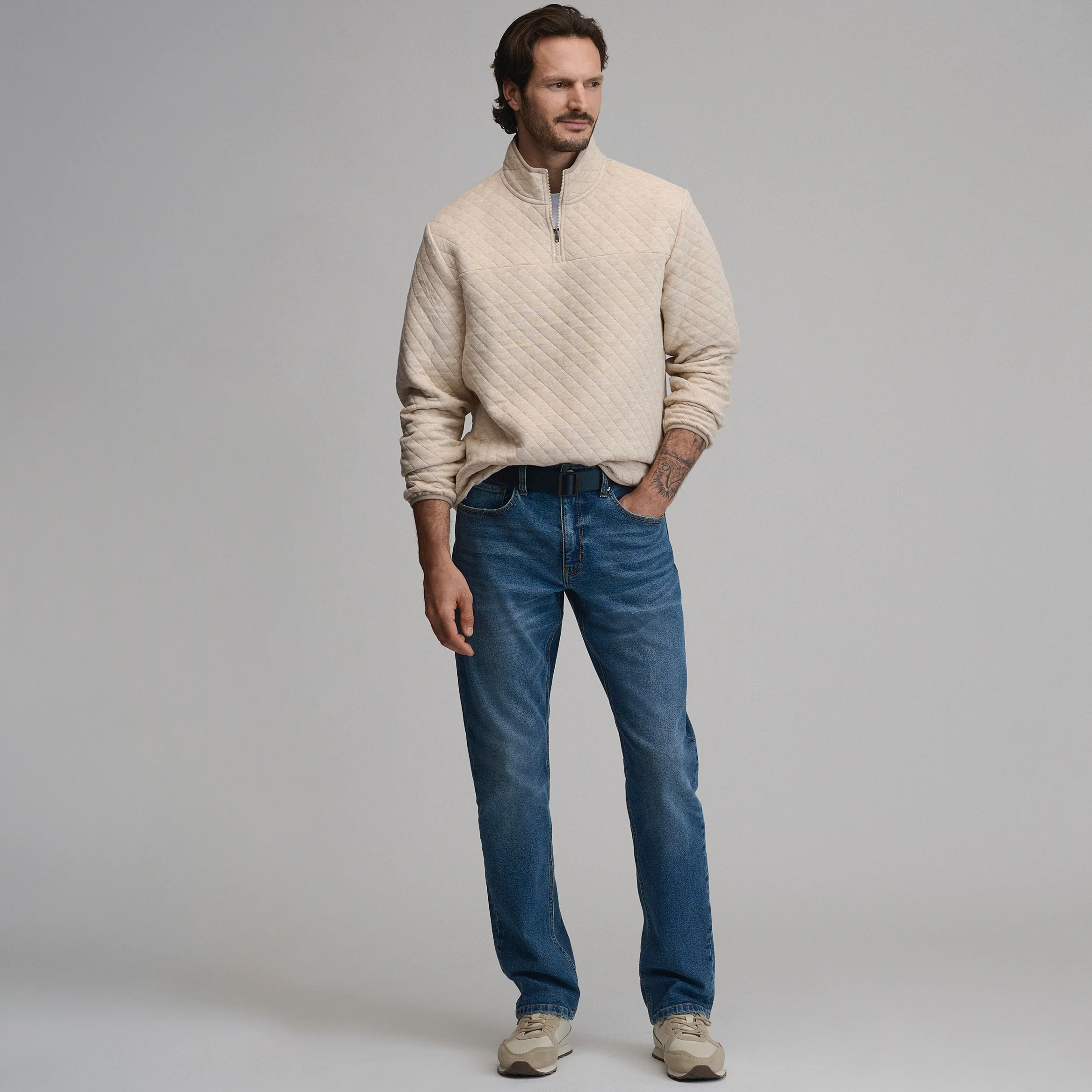 Men's Quilted Quarter-Zip Pullover