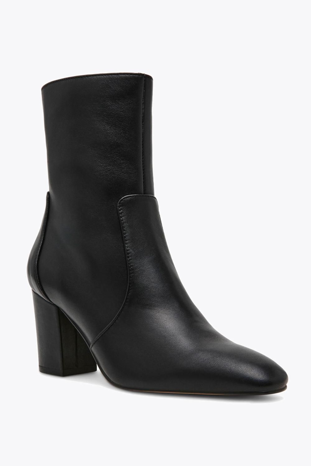 STEVE MADDEN Crossbar Anle Boot Black' Leather Boots