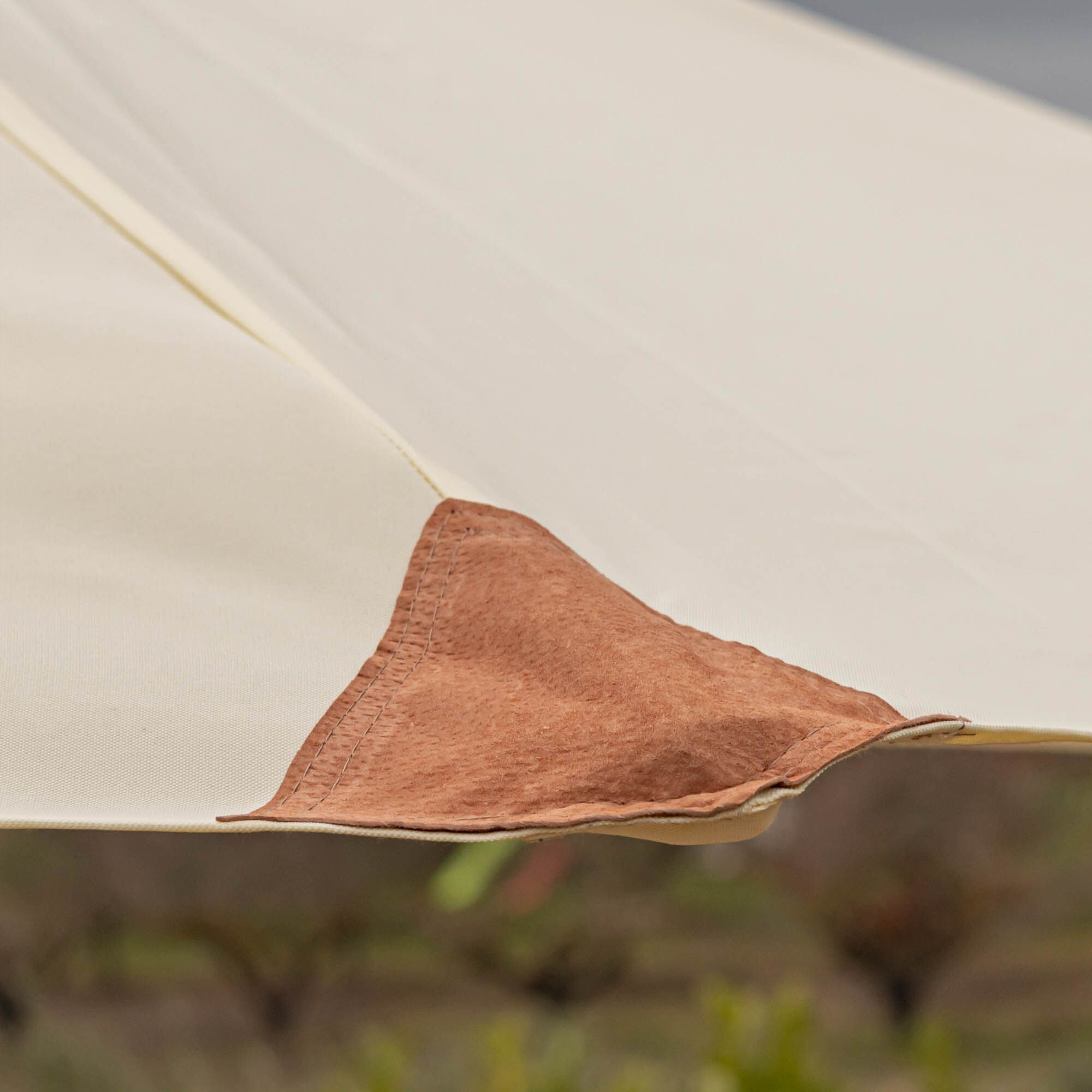TELESE - Parasol droit en bambou D270cm - blanc écru