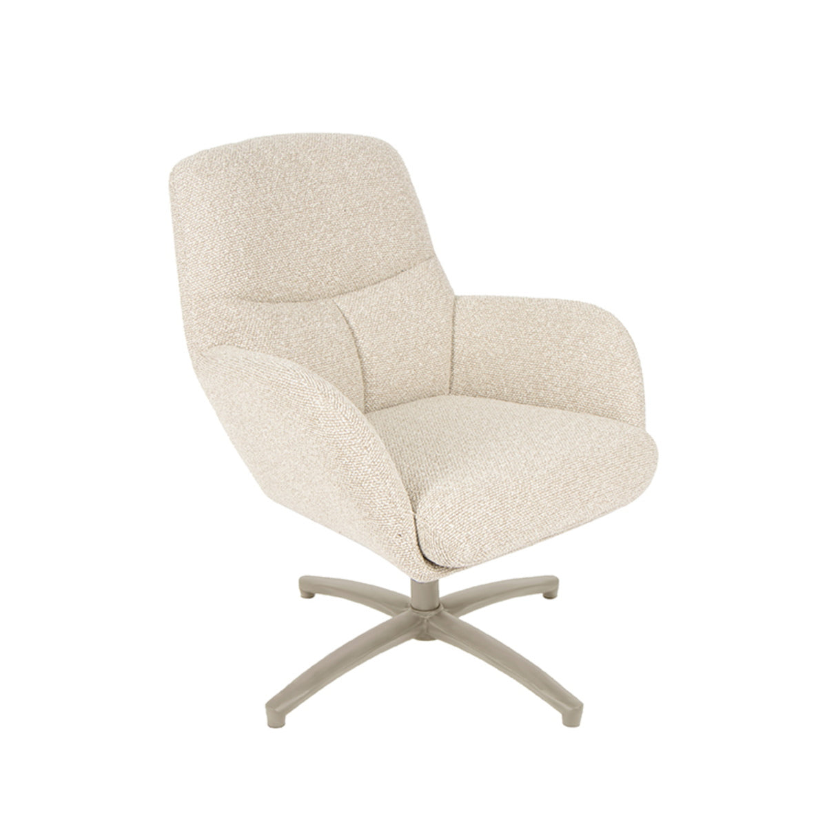 LABEL51 Fauteuil Chill Zone - Naturel/Taupe Bouclé - Draaibaar