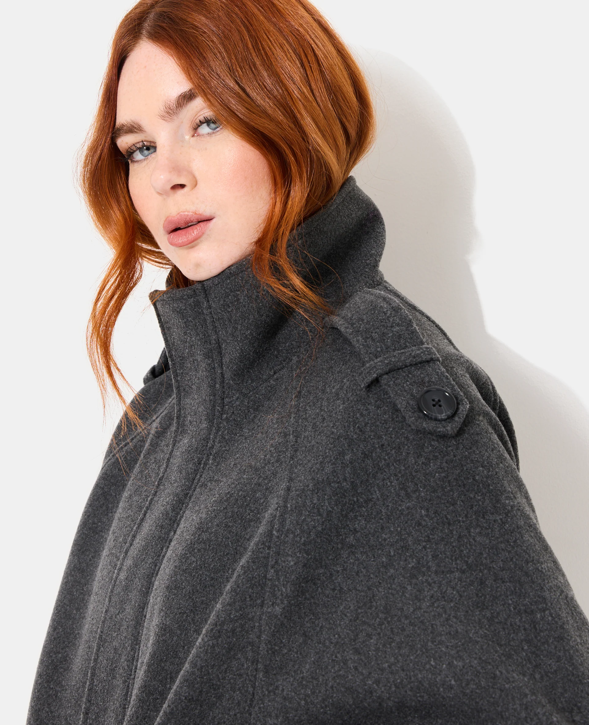 Blouson col montant effet drap de laine