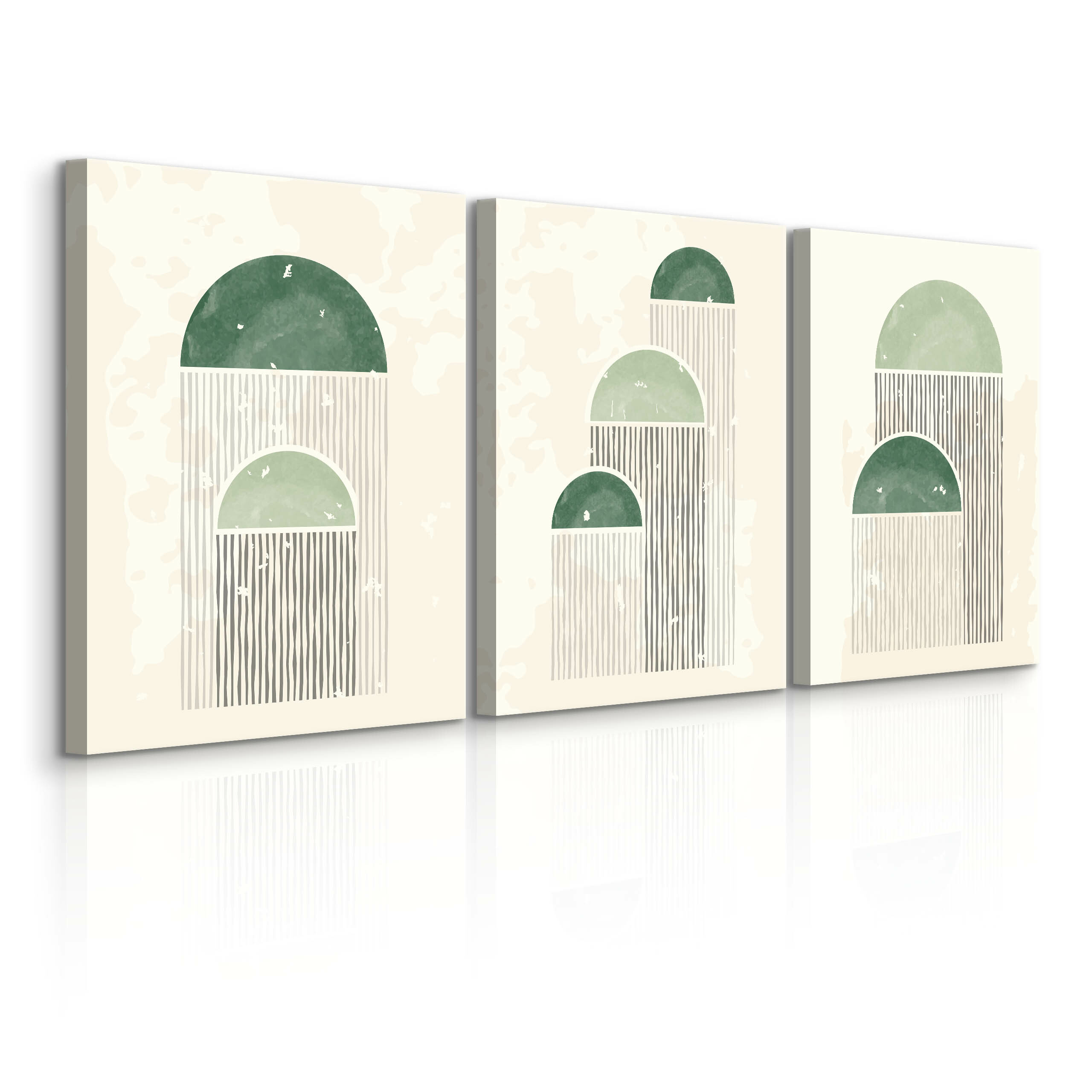 OBRAZY SET ABSTRAKCYJNE KSZTAŁTY BOHO MINIMALIZM 90x40cm