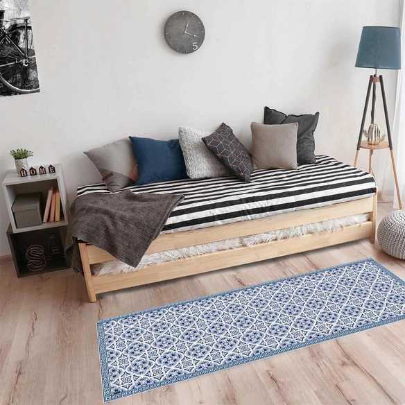 Vinyl Teppich »Apollon«, BxL:180 cm x 68 cm, blau|weiß