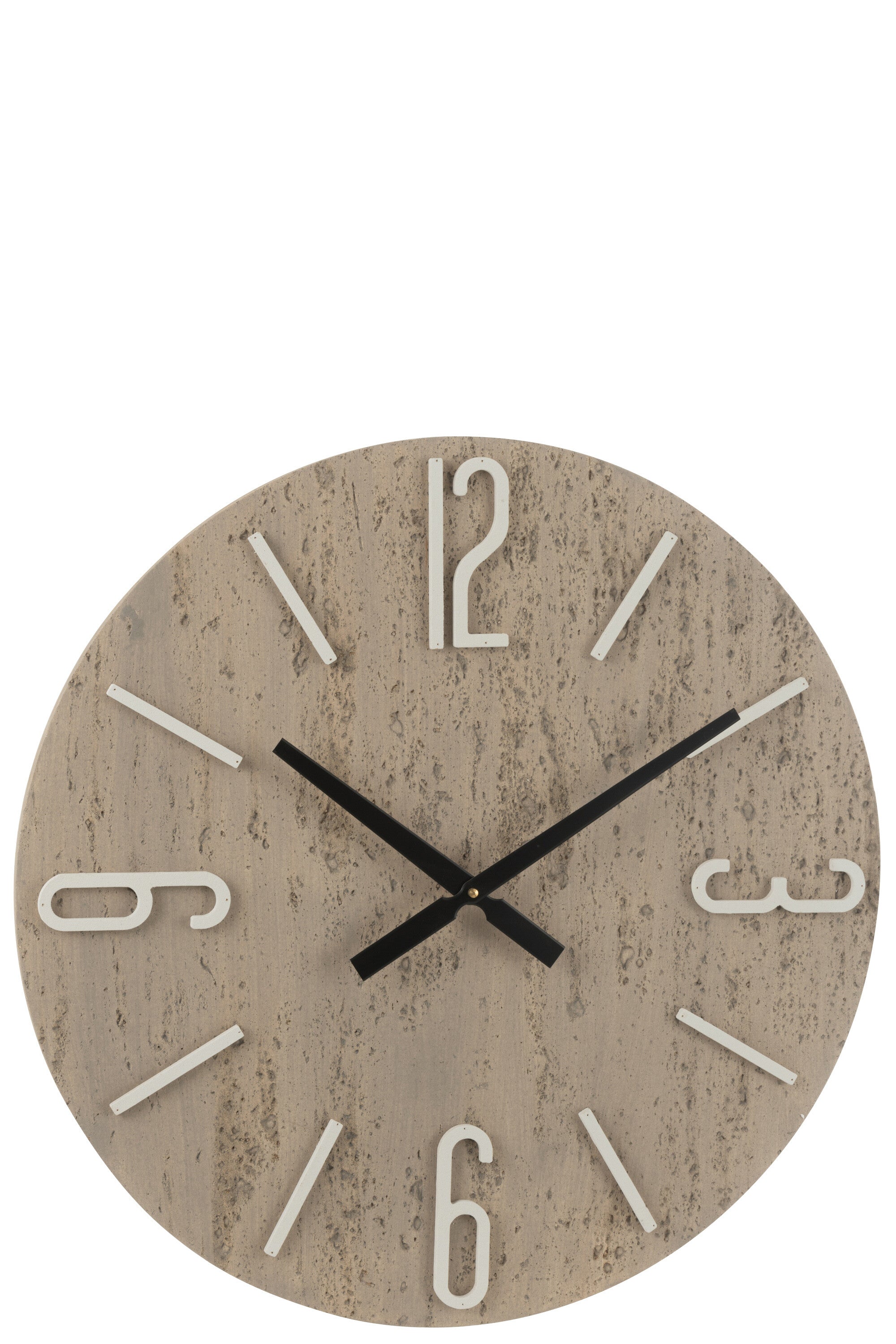 J-Line klok Pol - hout steen - mix - Ø 58.5 cm