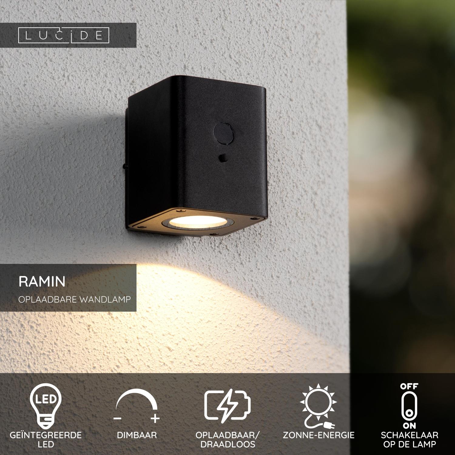 Lucide RAMIN Wandlamp - Zwart