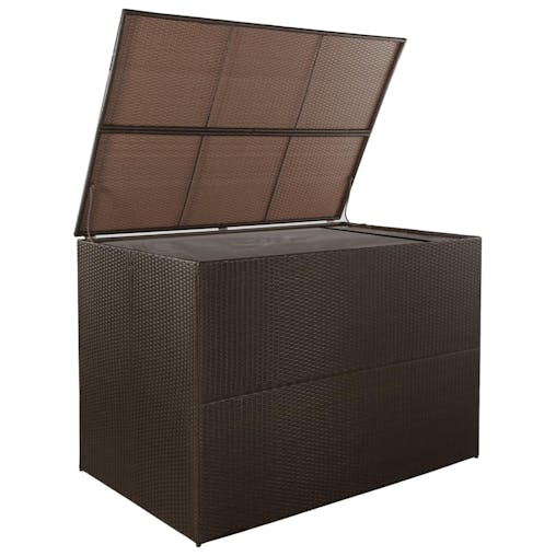 NNEVL Garden Storage Box Brown 150x100x100 cm Poly Rattan