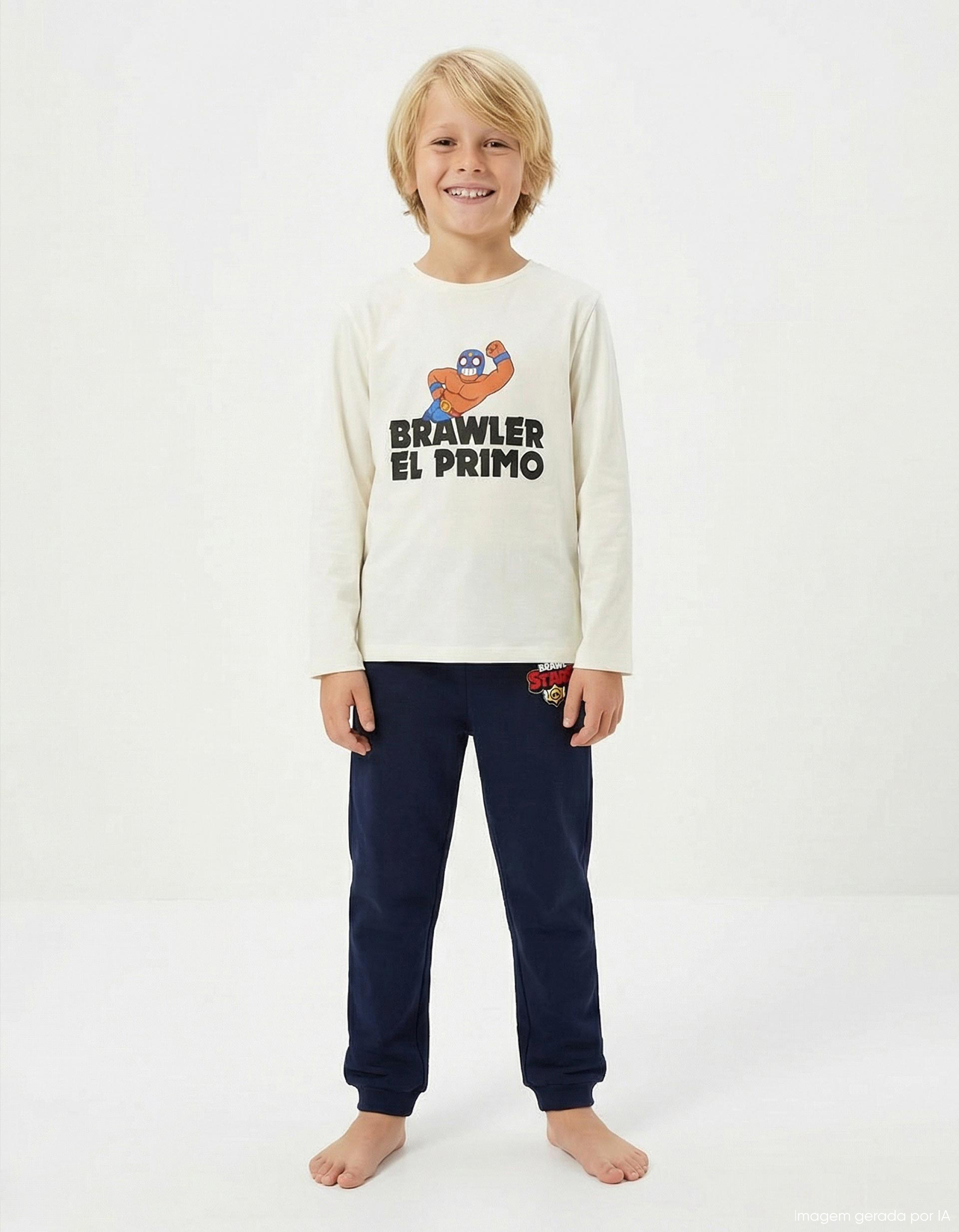 Pijama 'Brawl Stars', Menino, Branco