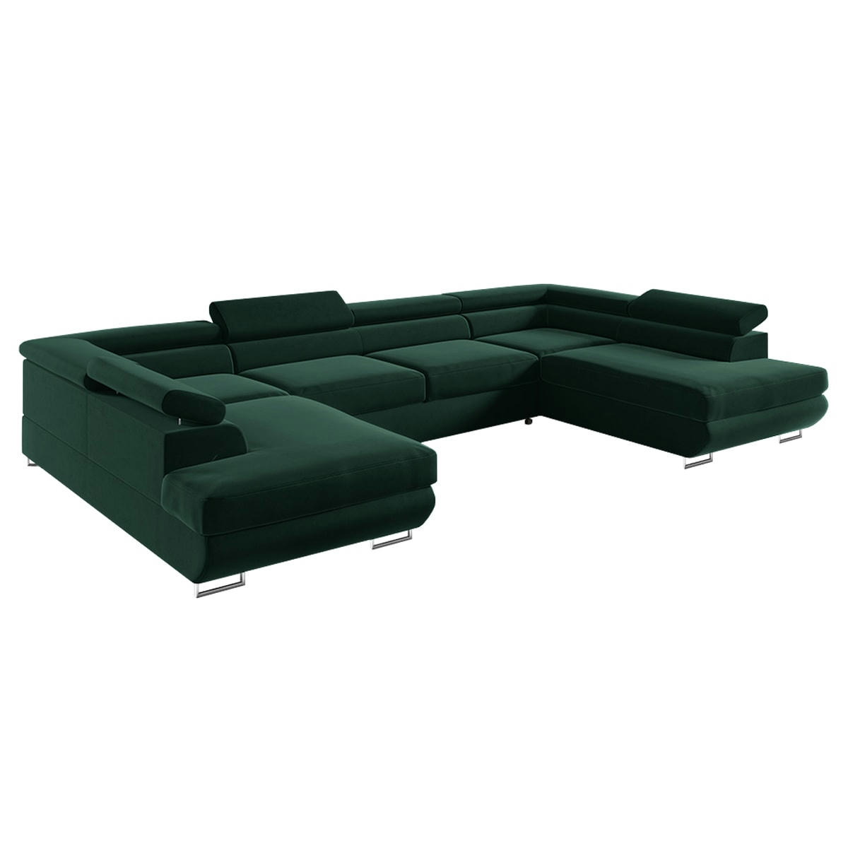 - Canapé en u 5 places convertible vert