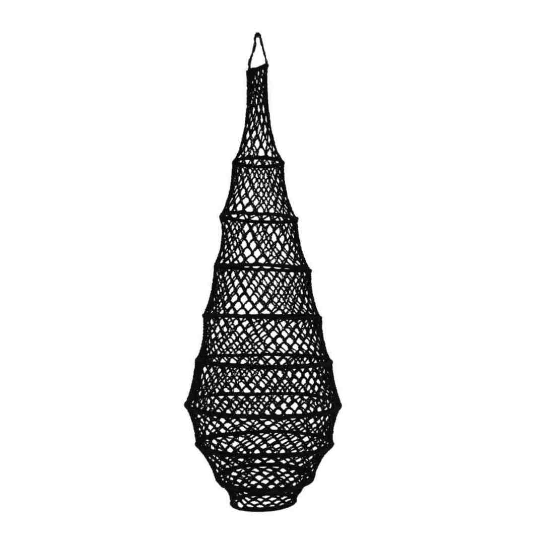 NOA MAY Hanglamp Numa - zwart - viscose - Ø 40 cm / H 110 cm - fishnet design