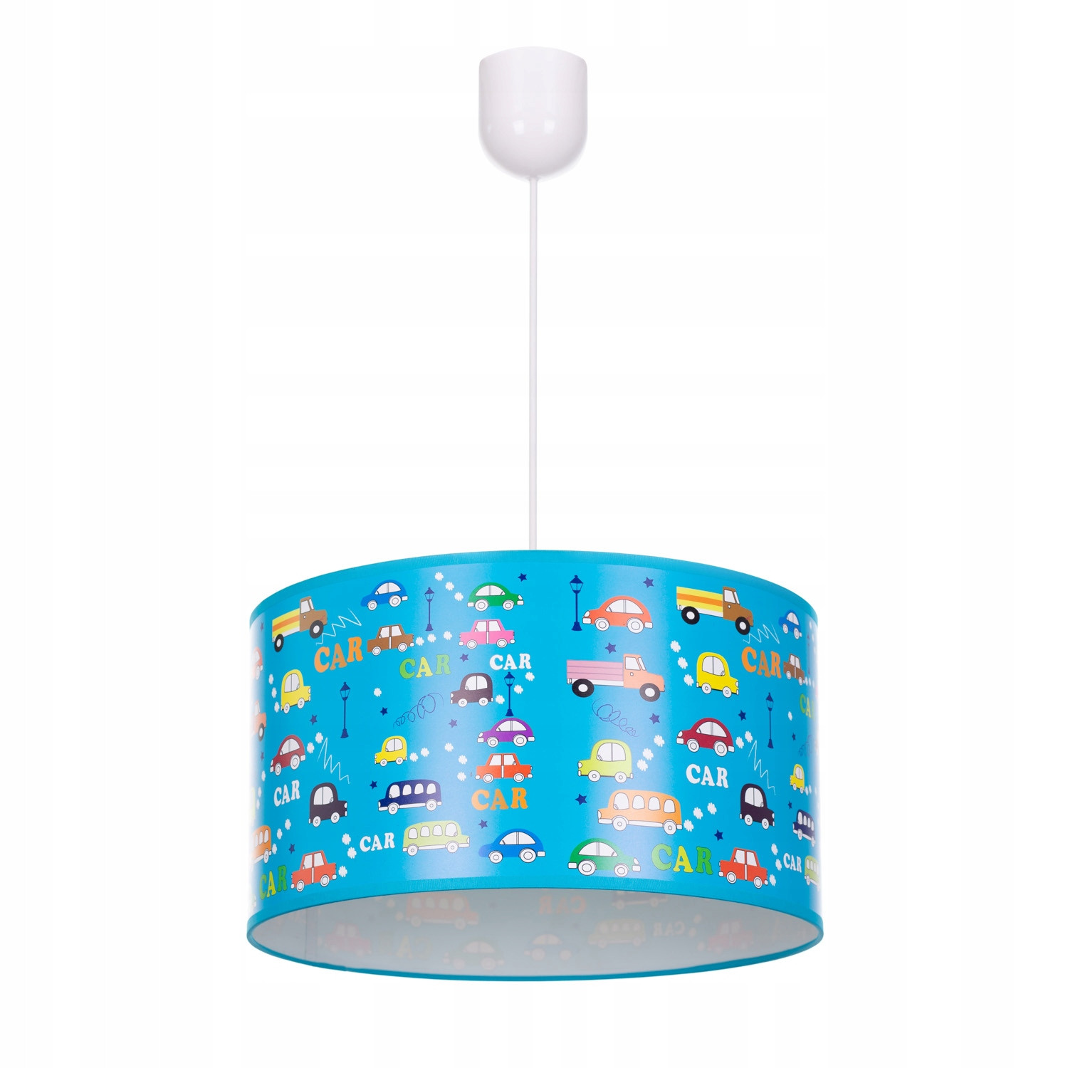 Lampa wisząca sufitowa żyrandol nadruk AUTA abażur samochód