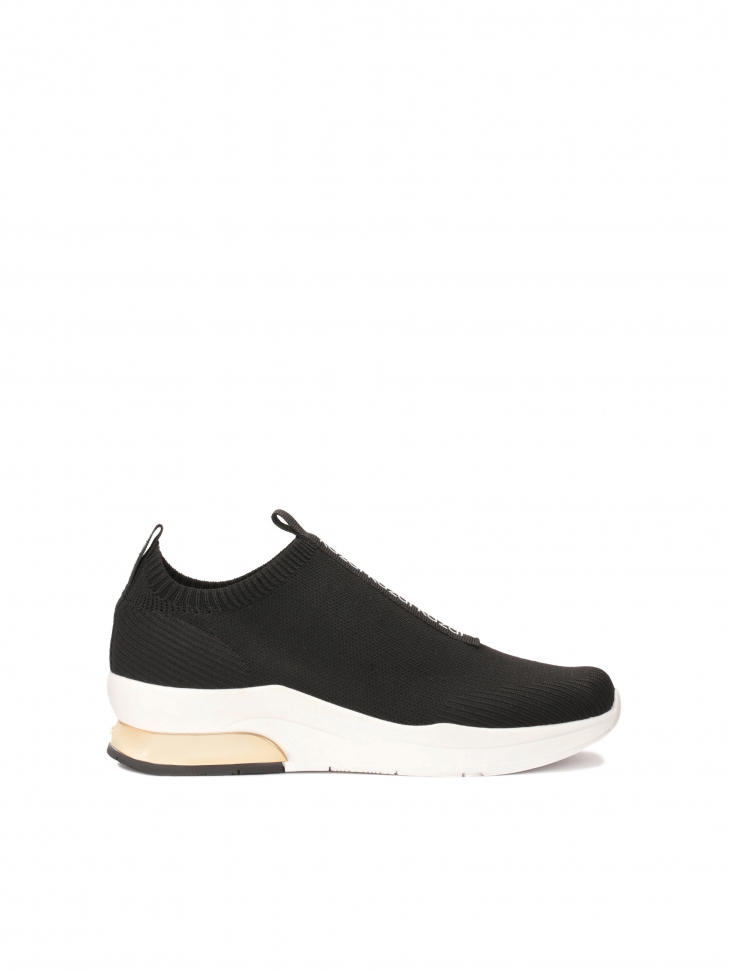 Black sneakers with elastic slip-on upper