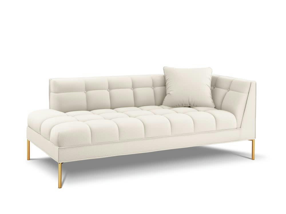 KAROO - Méridienne gauche tissu structuré beige clair