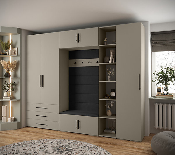 Garde-robe Inova 3 porte battante 236,7/290/47 3 Portes (gris)