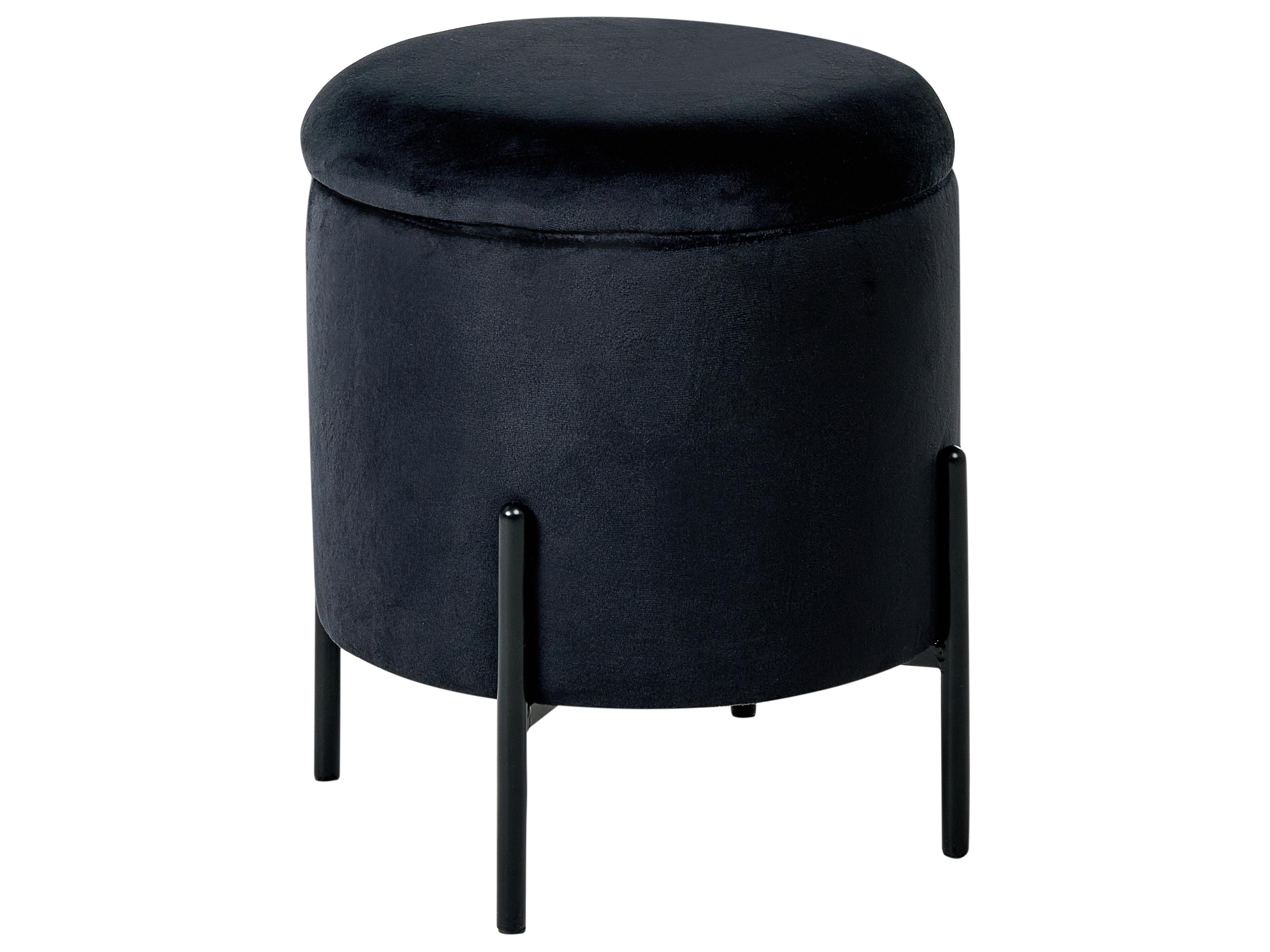 Storage Pouffe WENONA Velvet Black