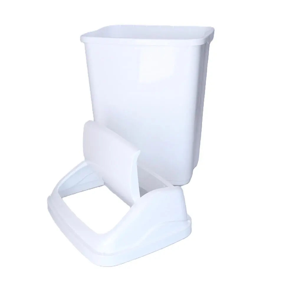 Prullenbak/afvalbak - 16 liter - kunststof - wit - 35 x 44