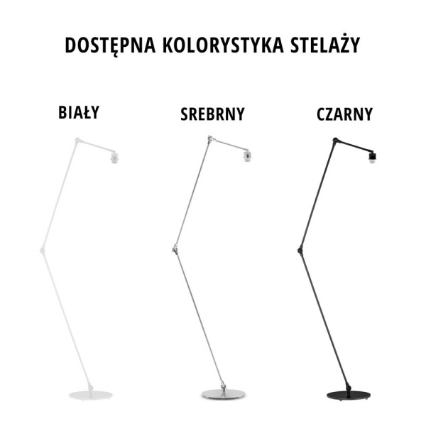 Lampa podłogowa regulowana BARI Biały - Czerwony