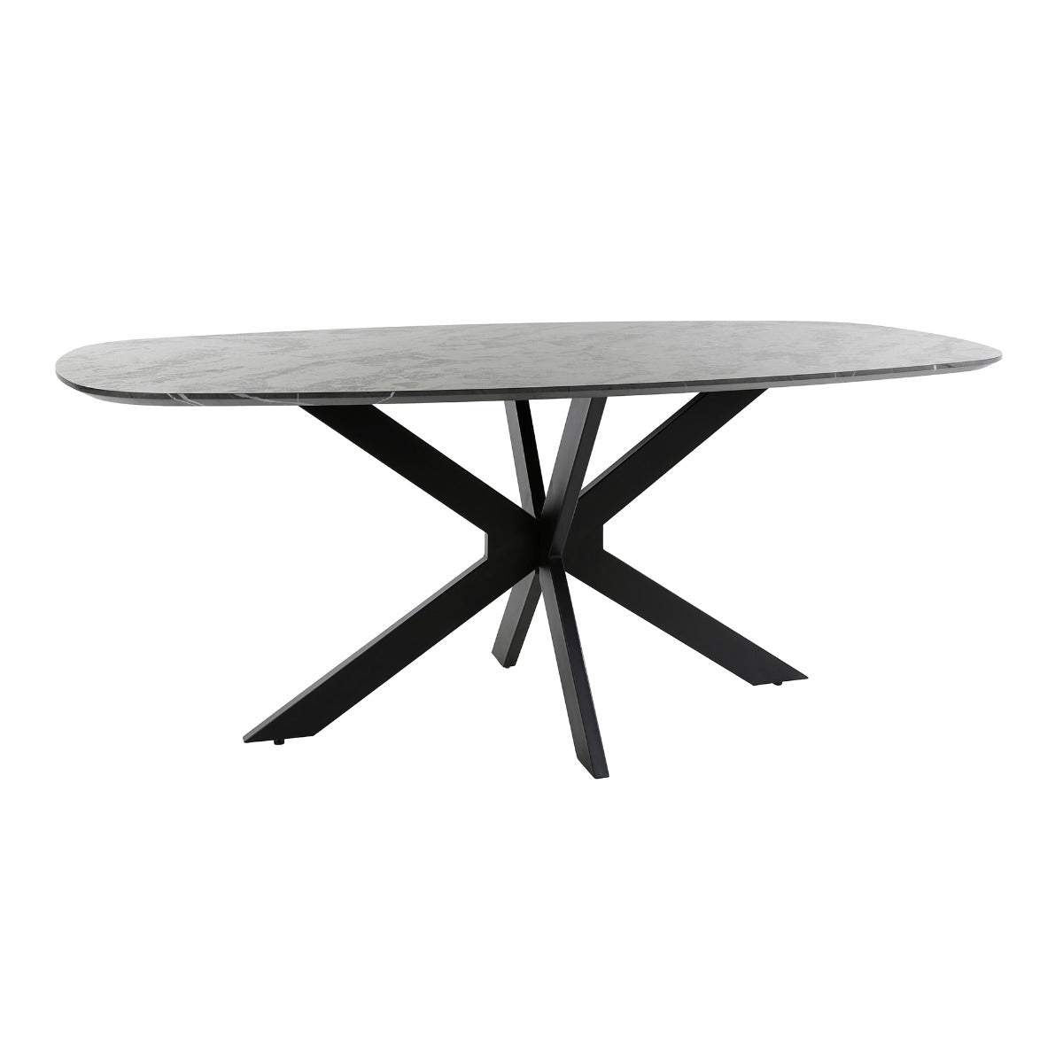 Fraaai - Connie eettafel 180 cm deens ovaal - zwart marmer look