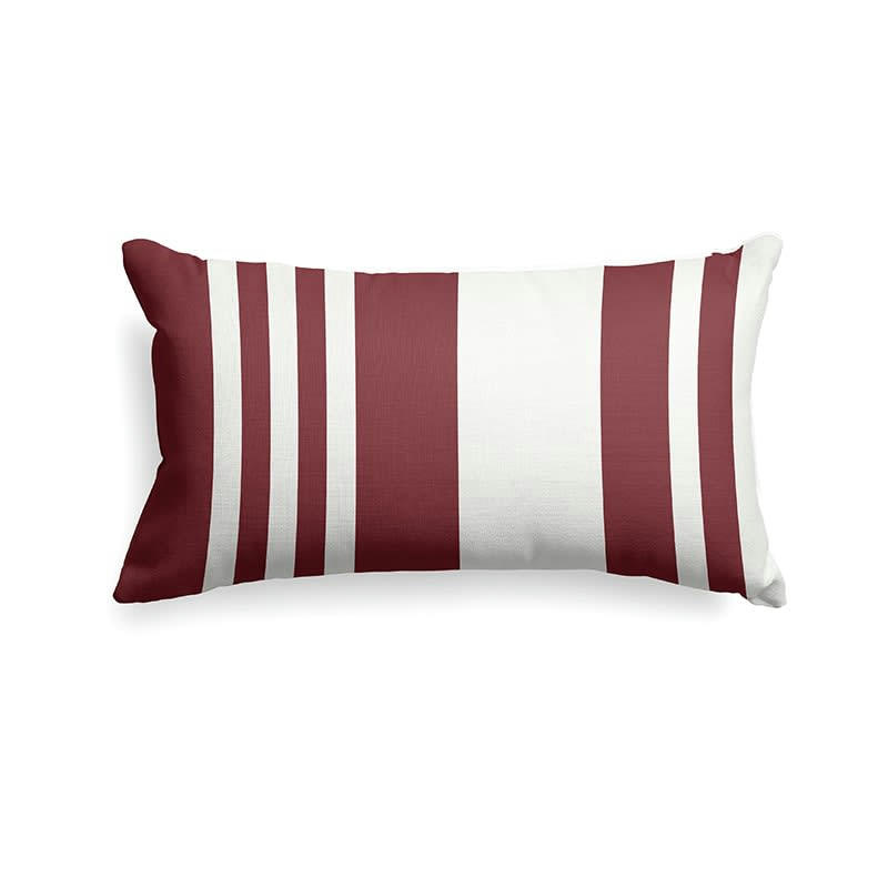 PAMPELUNE - Housse de coussin satin de coton rouge 25x45 cm