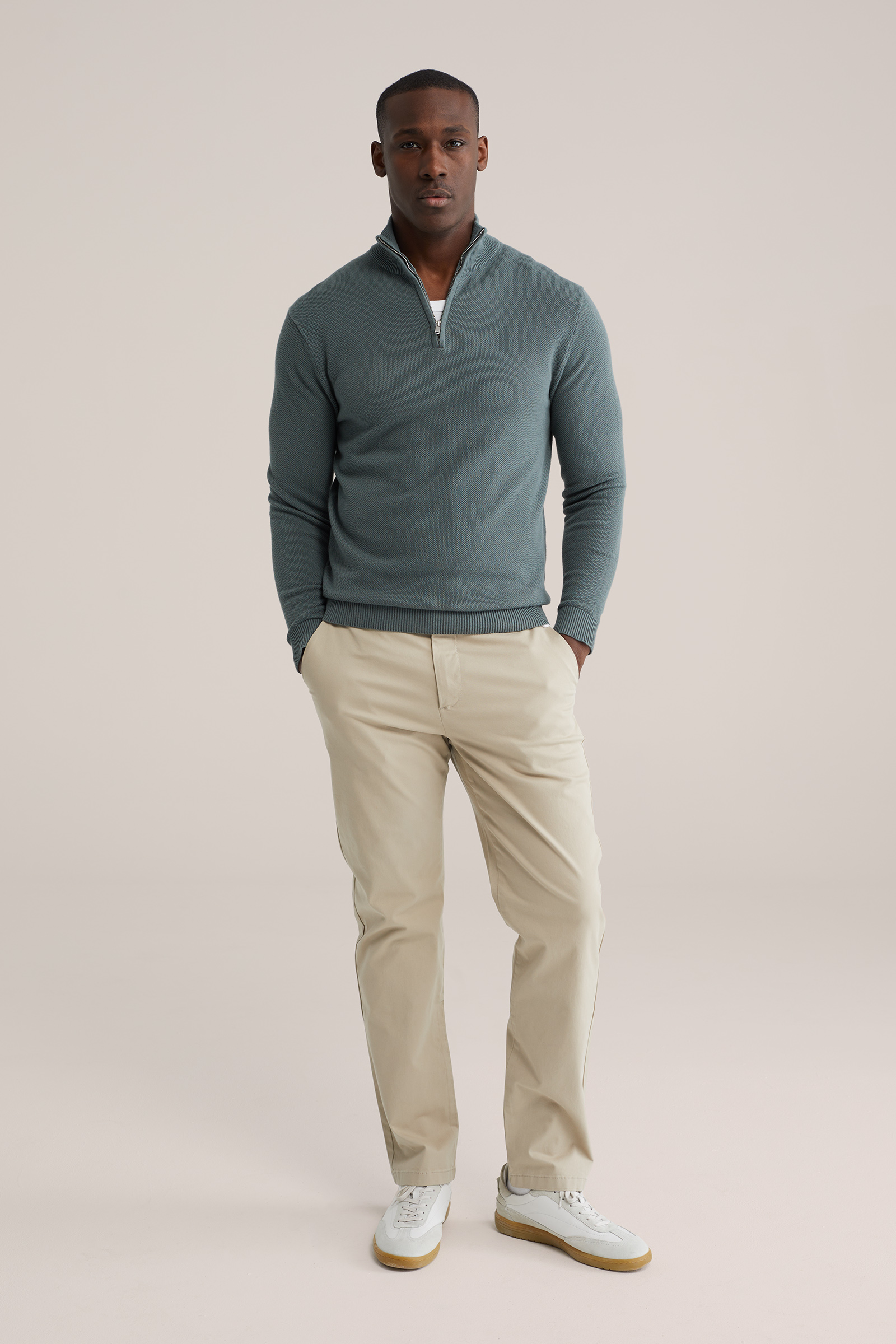 Heren regular fit chino met stretch