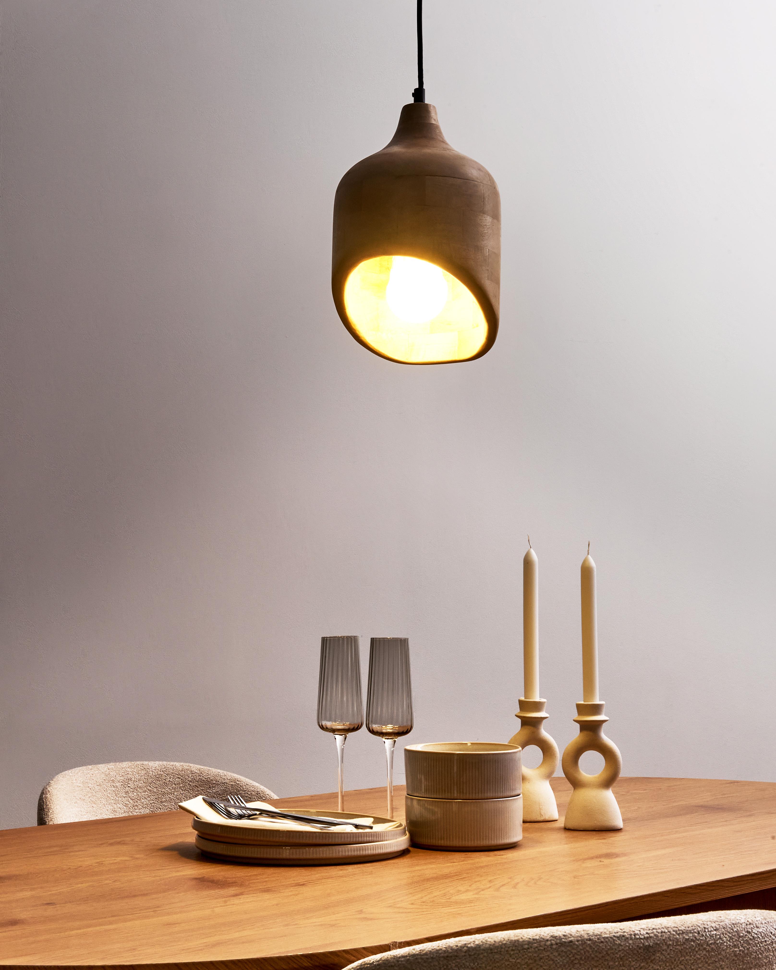Pendant Lamp GANDAKI Mango Wood Light Brown