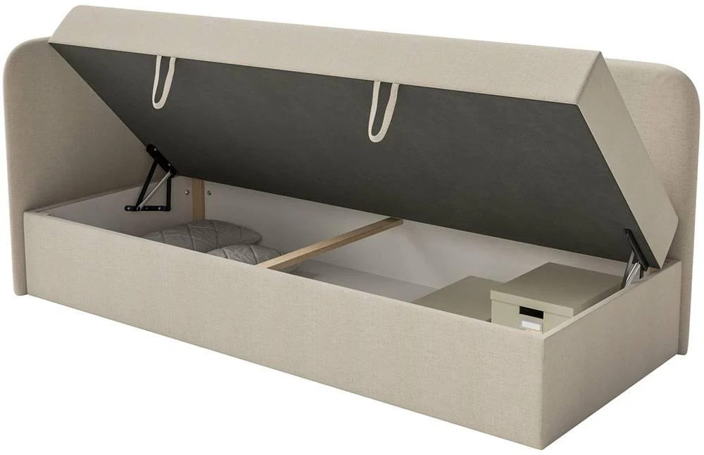 Jeugdbed Cambrils chenille links 90 x 200 cm met opbergruimte