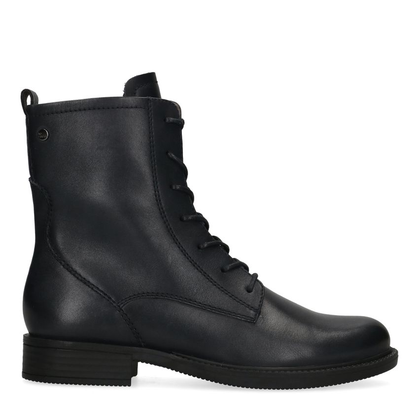 No Stress Blauwe leren veterlaarsjes