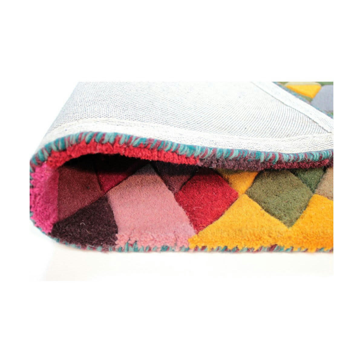 KINGSTON - Tapis géométrique scandinave en laine Multicolore 160x230