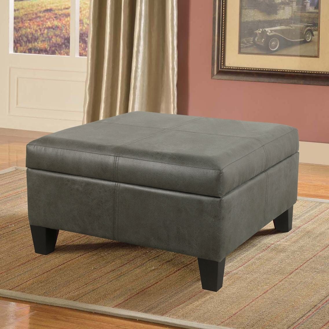 Copper Grove Luxury Large Faux Leather Storage Ottoman