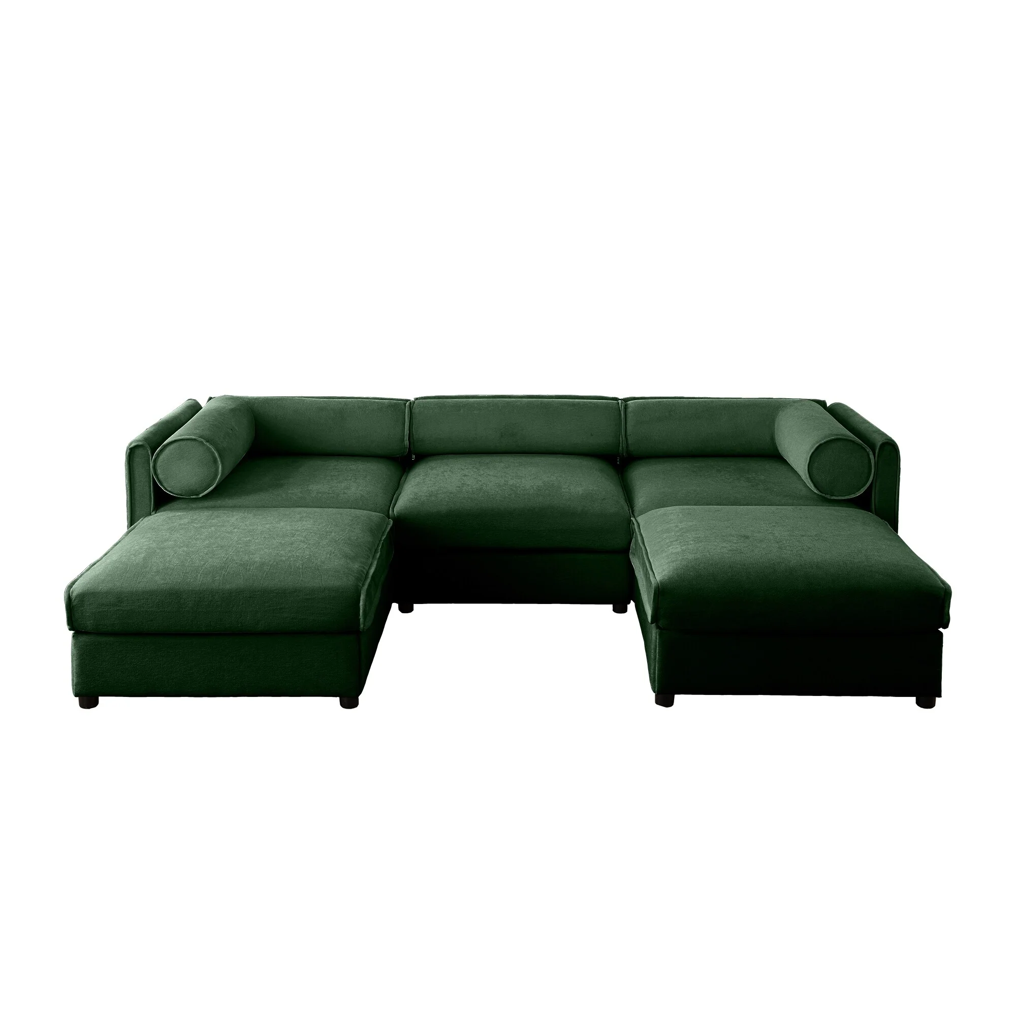 Modular U Shaped Sectional Sofa Couch with Storage Seat and Ottomans
