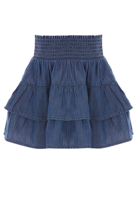 Younger Girls Blue Denim Ra-Ra Skirt