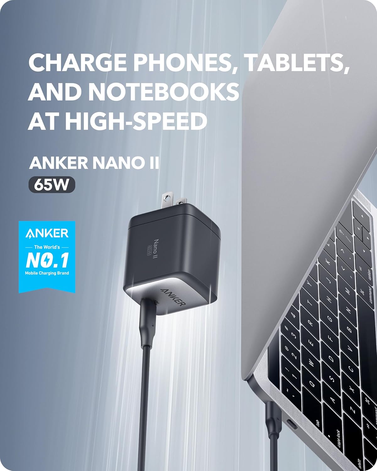 Anker Nano USB C Charger,65W GaN II PPS Fast Compact Foldable Charger for MacBook Pro, Galaxy, Dell, iPhone 17/16, iPad Pro, and More