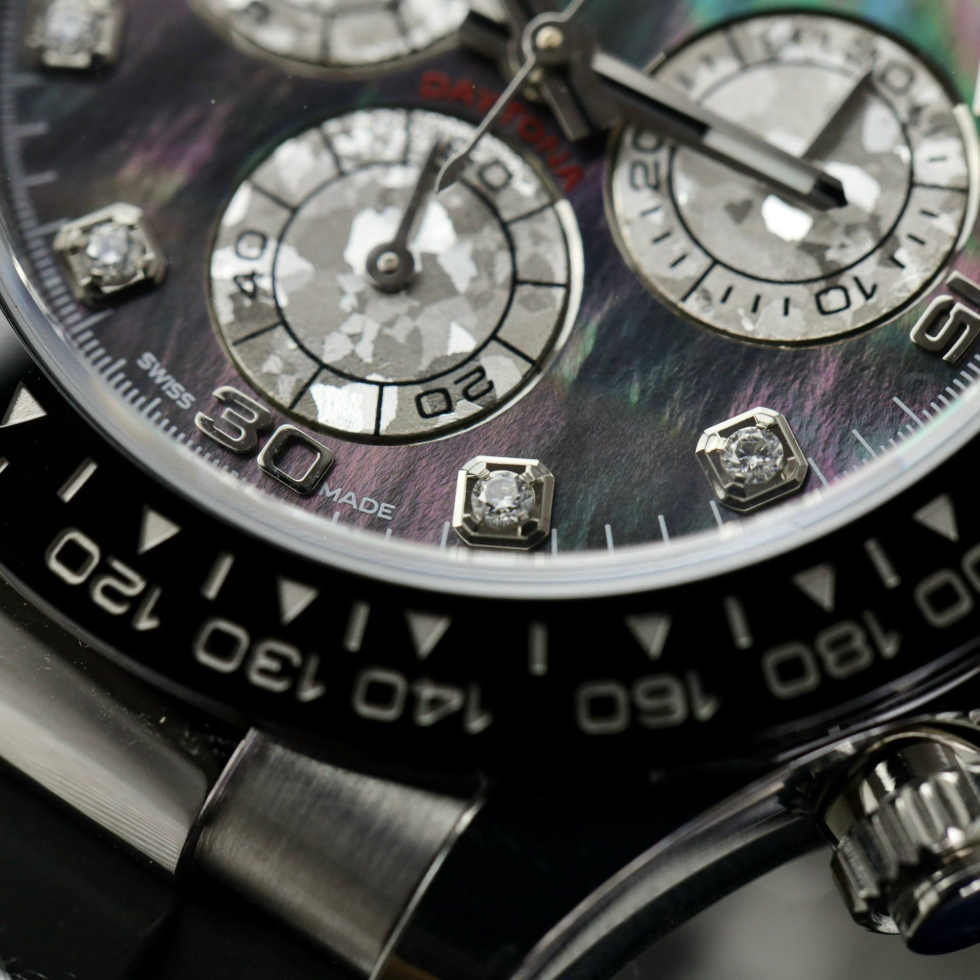 Rolex Daytona 904L Steel Dark MOP Dial With Diamonds 40mm Oysterflex Super Clone